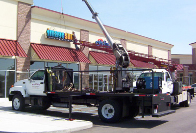 Mike installing ImageSun Sign